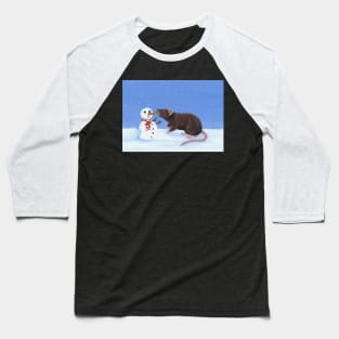 Rat and Snowman Baseball T-Shirt